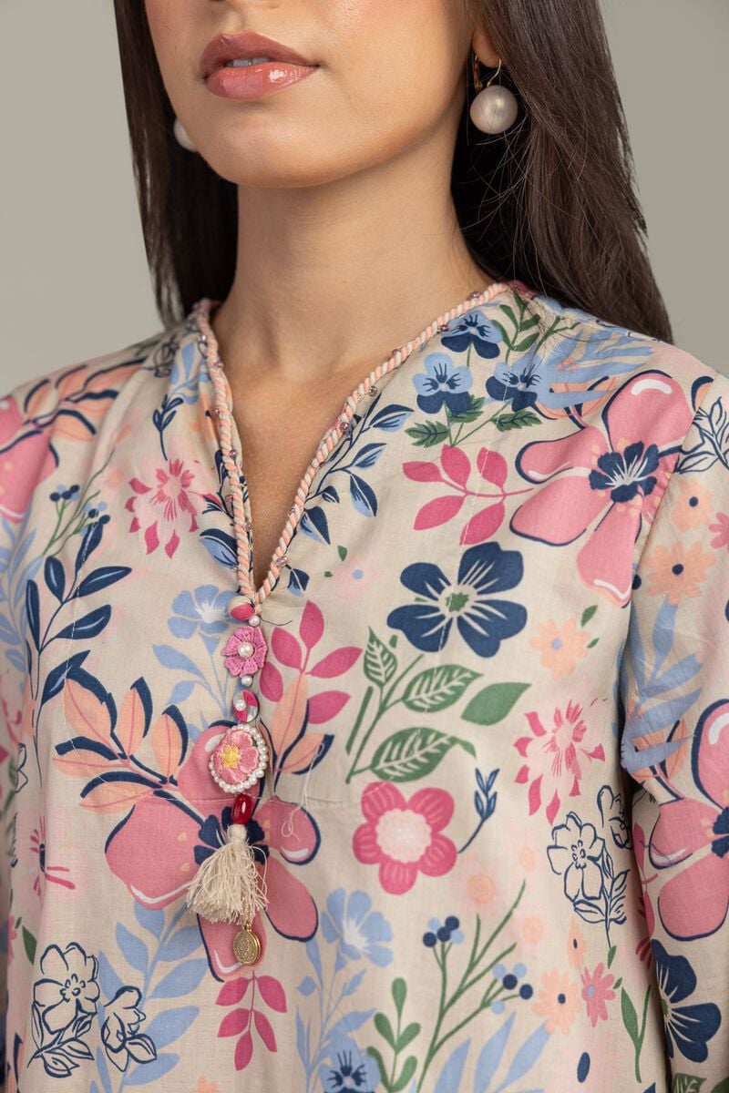 Short Floral Kurta