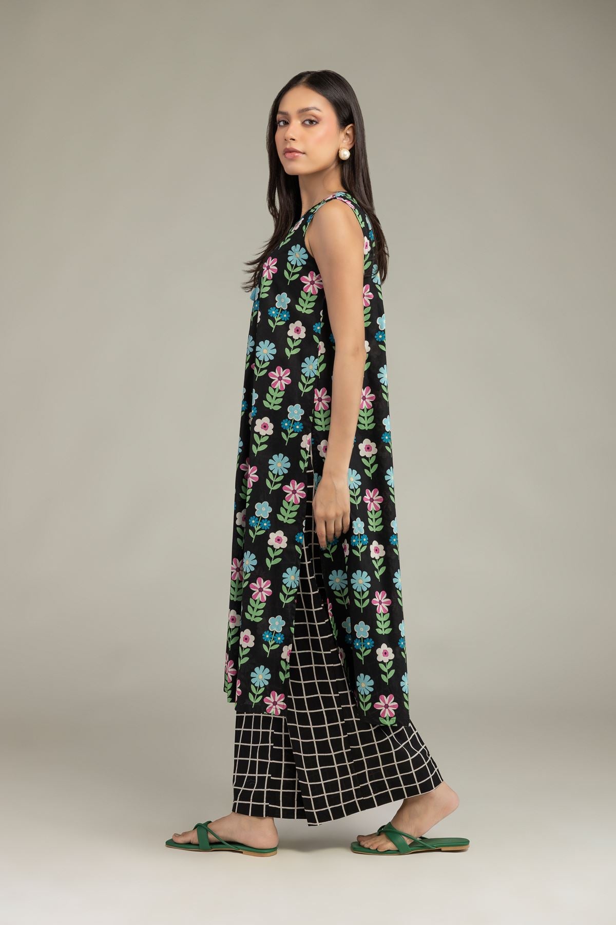 Black Printed Pants