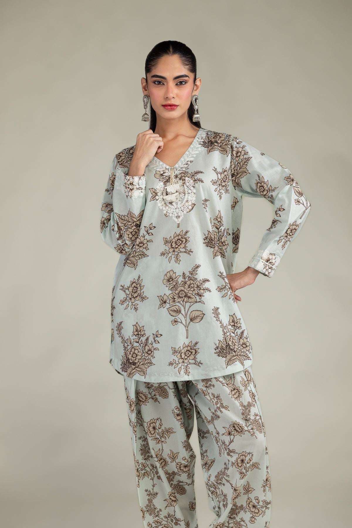Short Floral Kurta