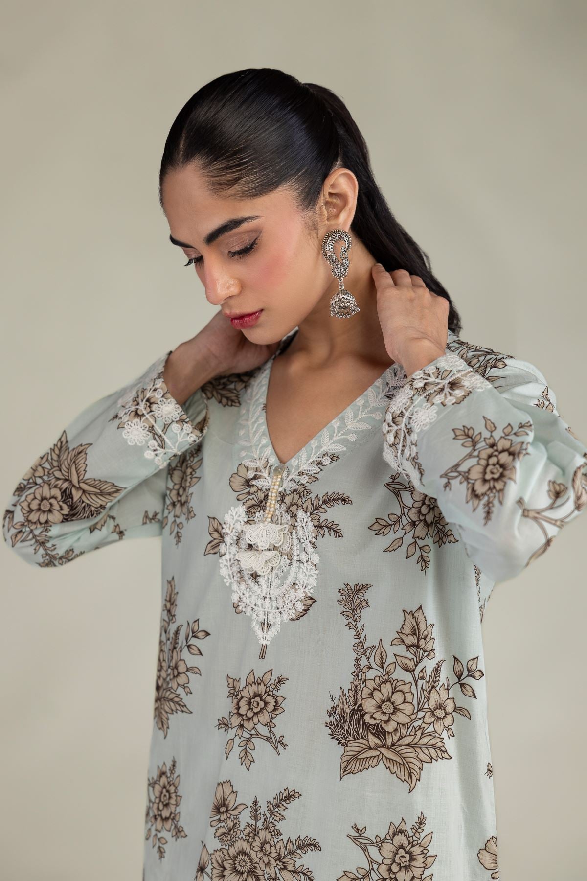 Short Floral Kurta
