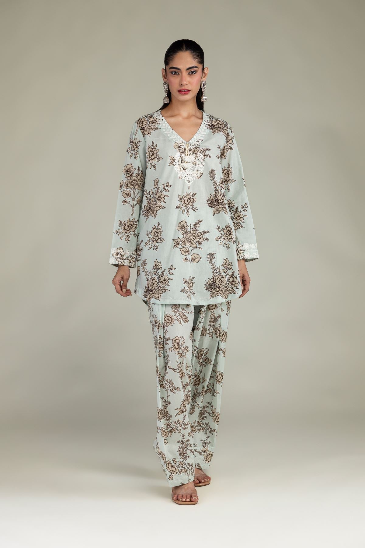 Short Floral Kurta