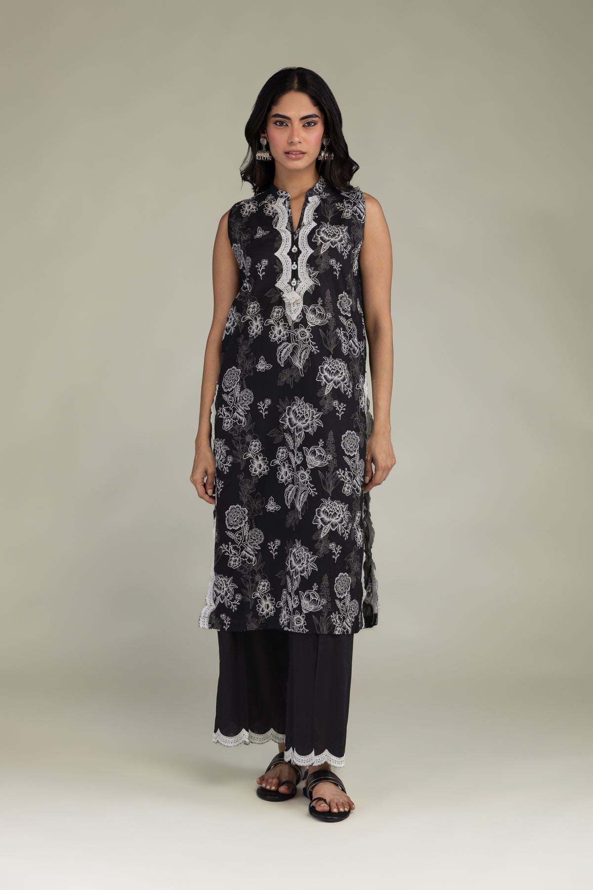 Black Cambric Kurta