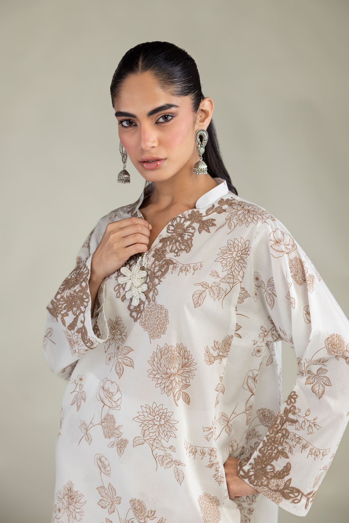 Floral Cambric Kurta
