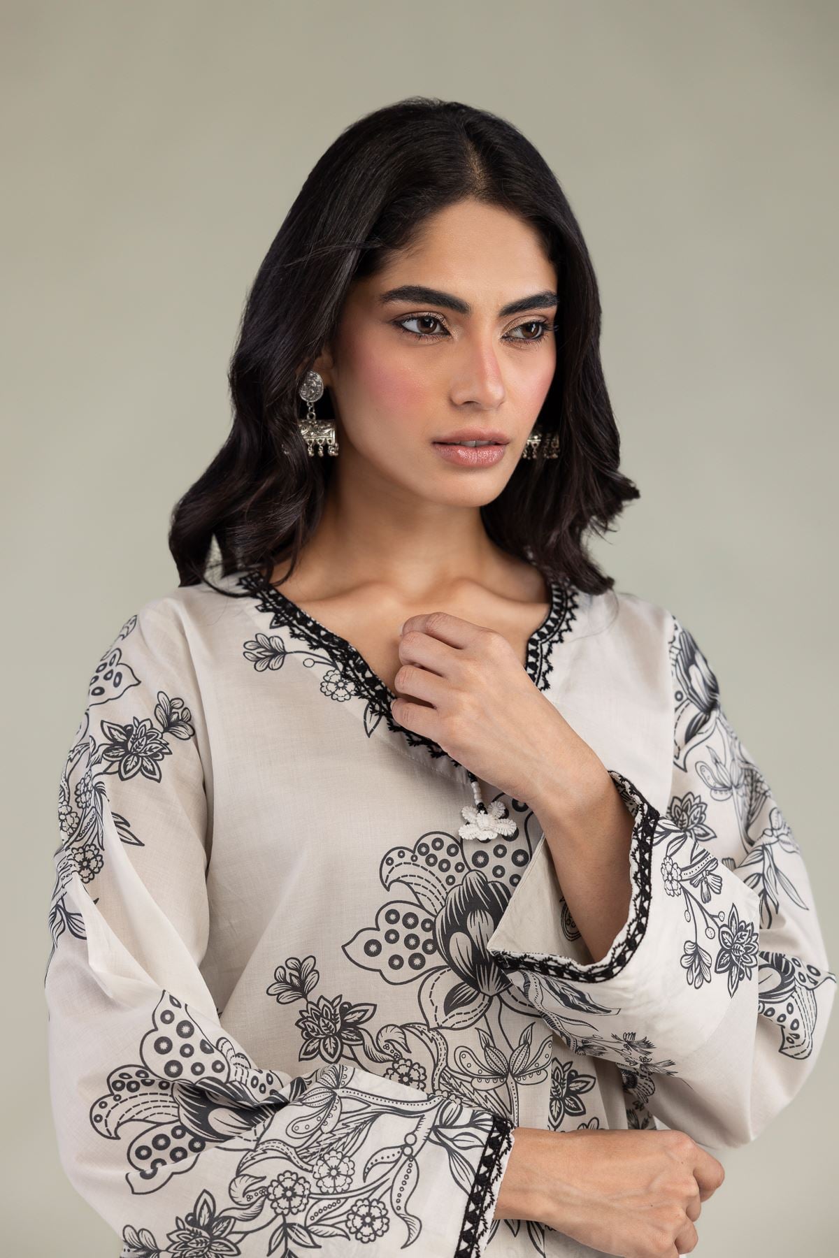 Gray Lawn Dupatta