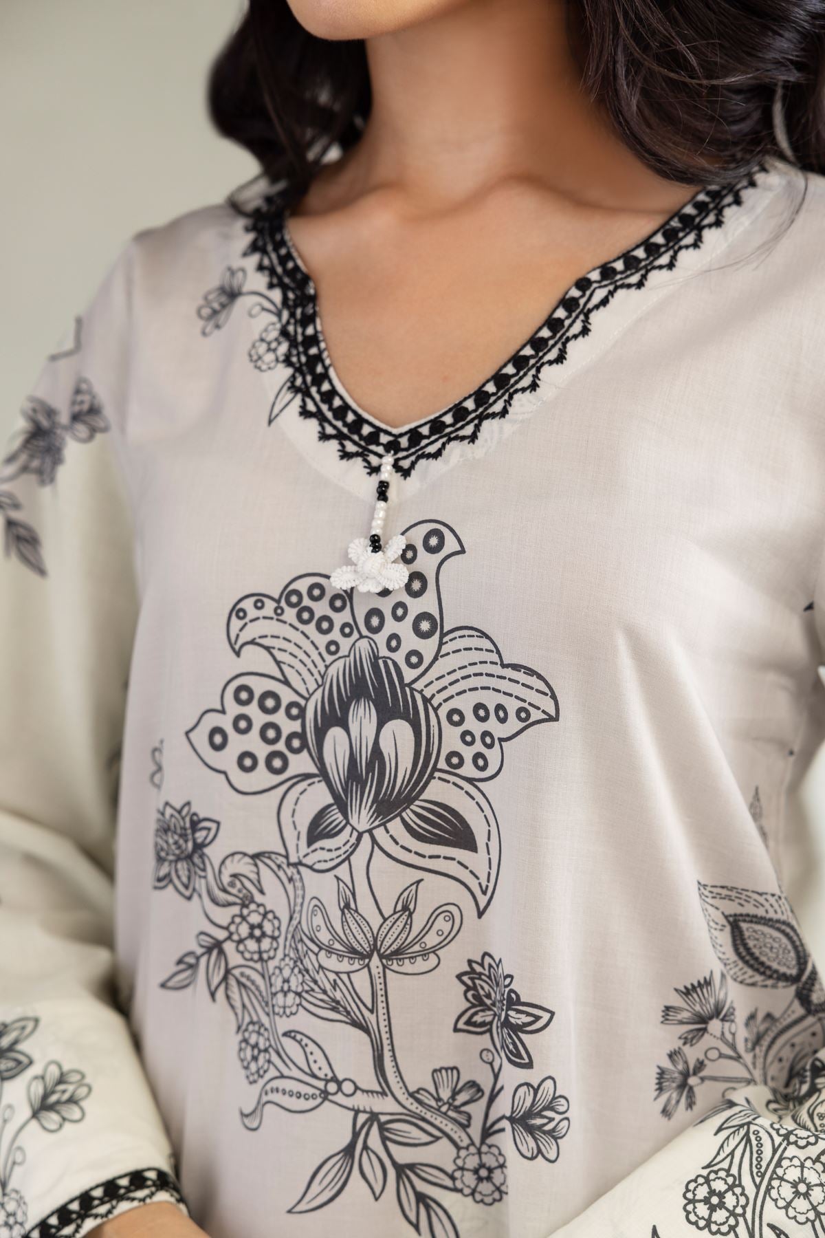 Short Floral Kurta