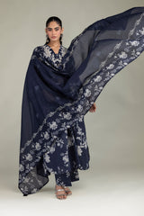 Navy Floral Pants