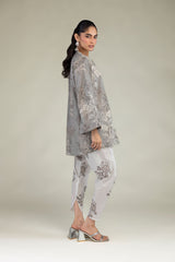 Gray Floral Pants