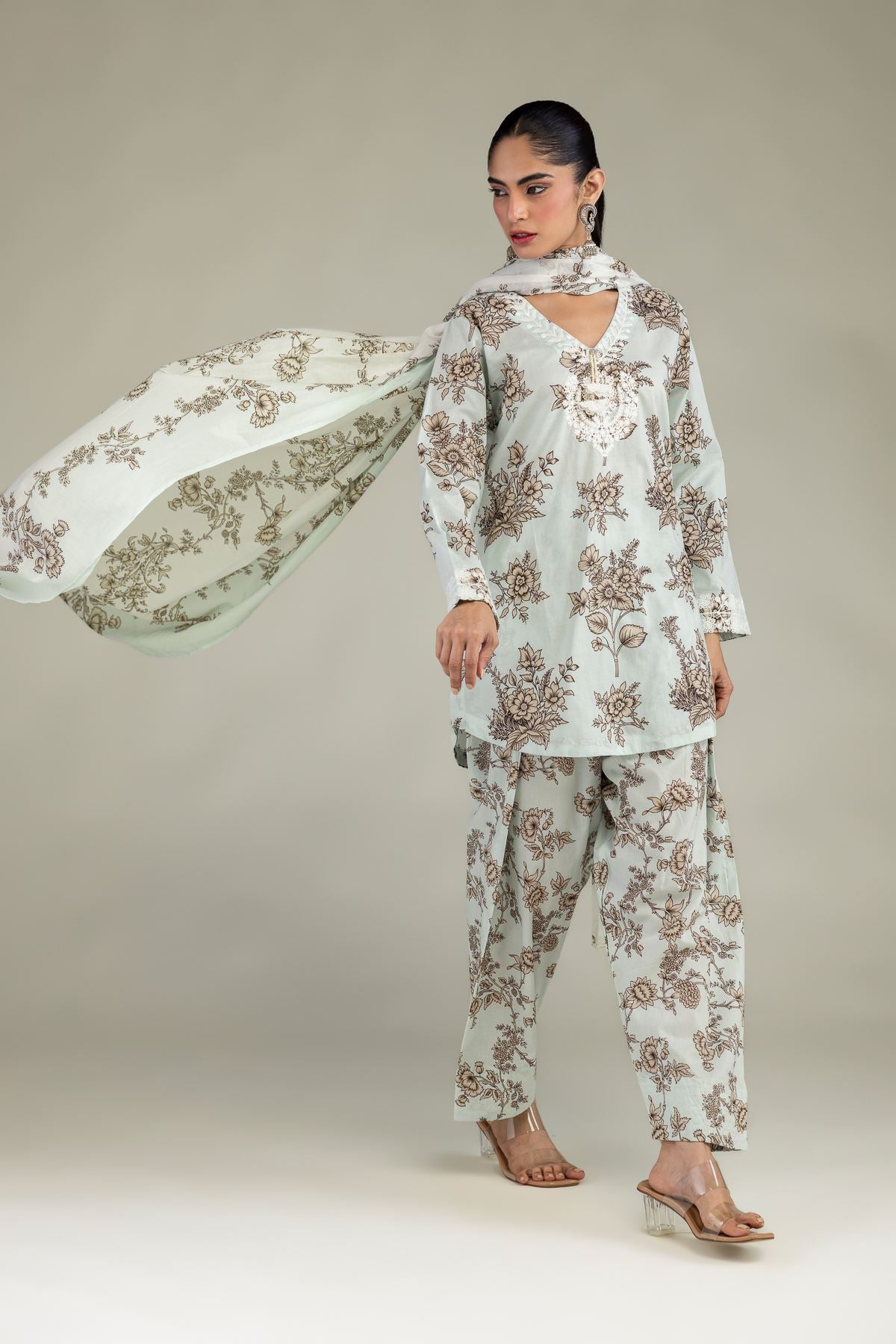 Mint Lawn Dupatta