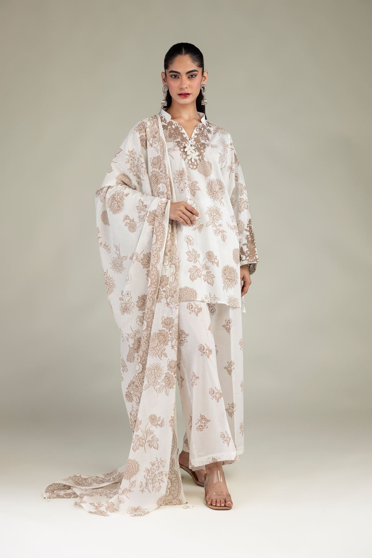 Floral Lawn Dupatta
