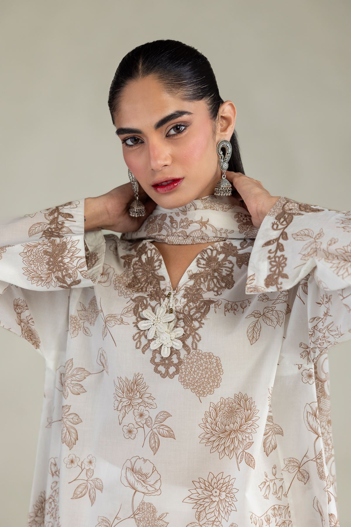 Floral Lawn Dupatta