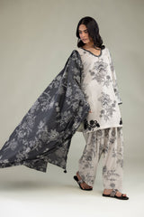 Gray Lawn Dupatta