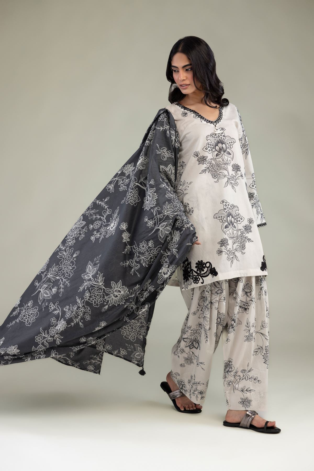 Short Floral Kurta
