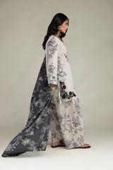 Gray Lawn Dupatta