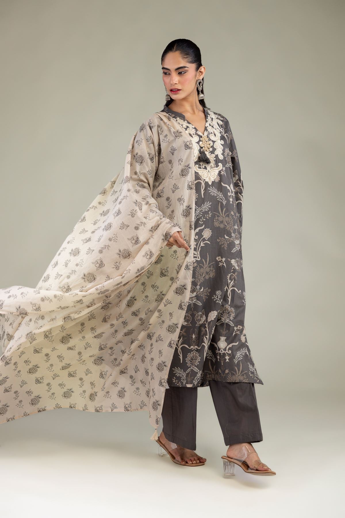 Floral Lawn Dupatta