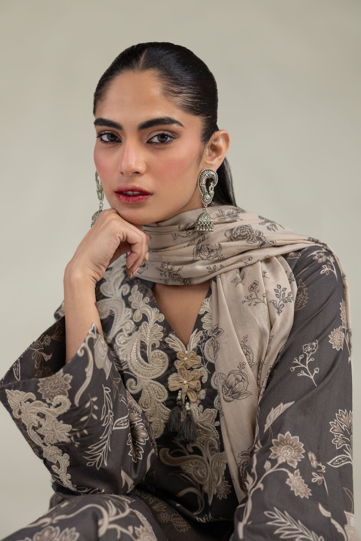 Floral Lawn Dupatta