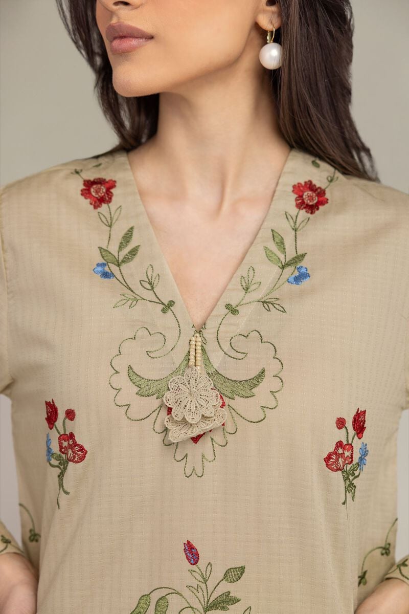 Cotton V-Neck Kurta