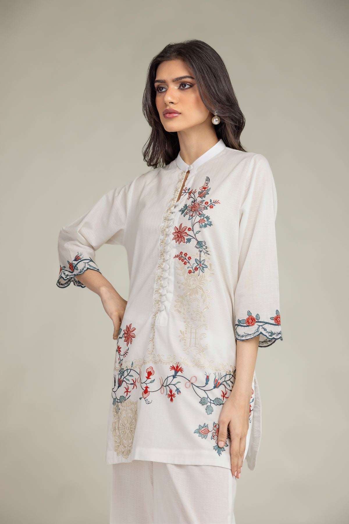 Short Floral Kurta