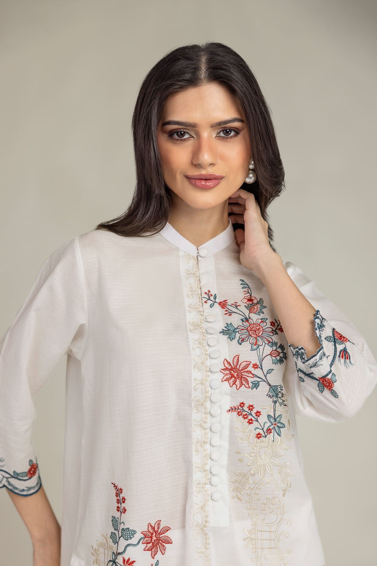 Short Floral Kurta