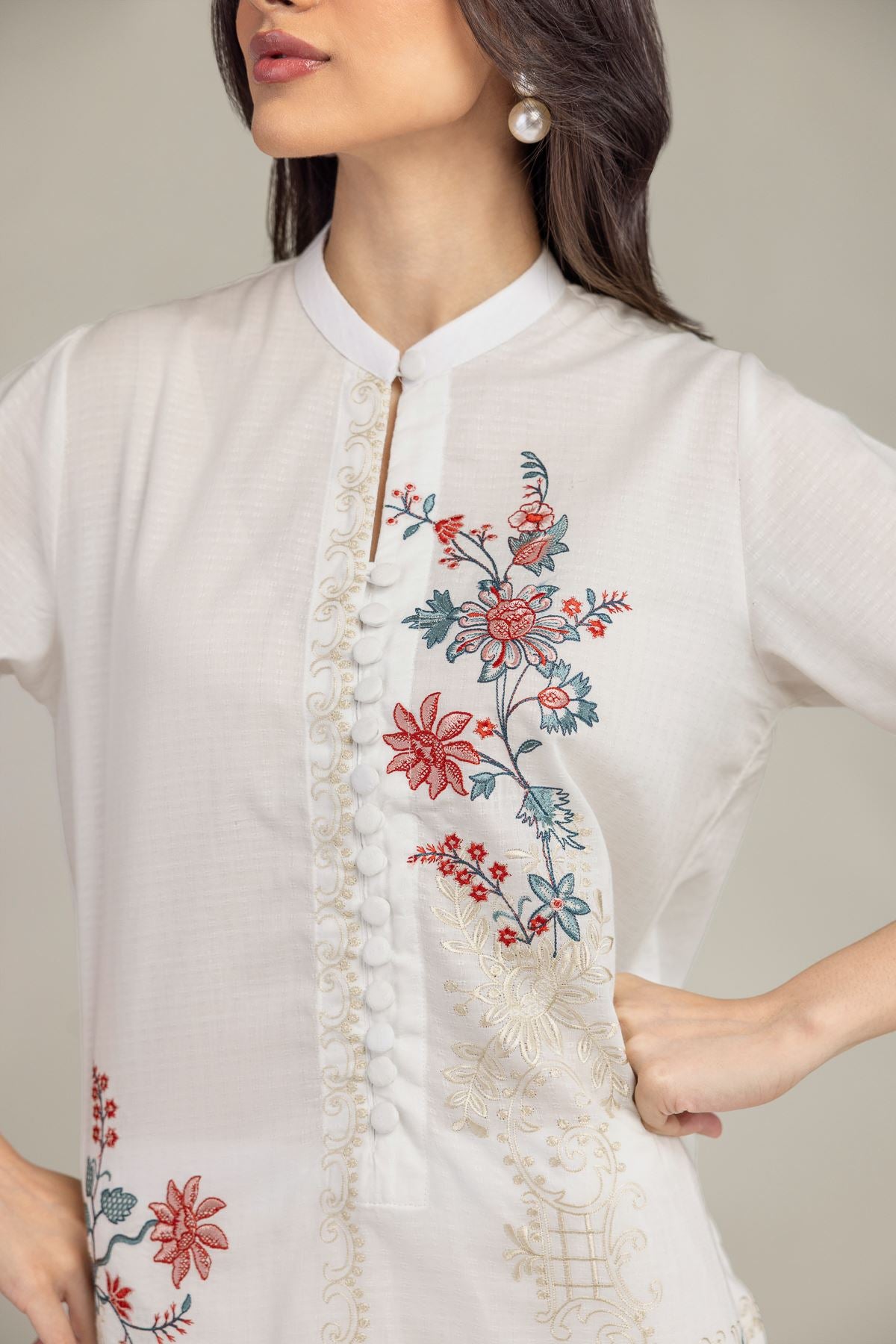 Short Floral Kurta