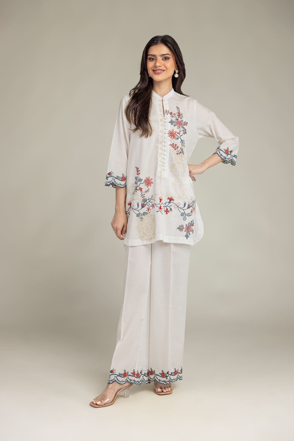 Short Floral Kurta