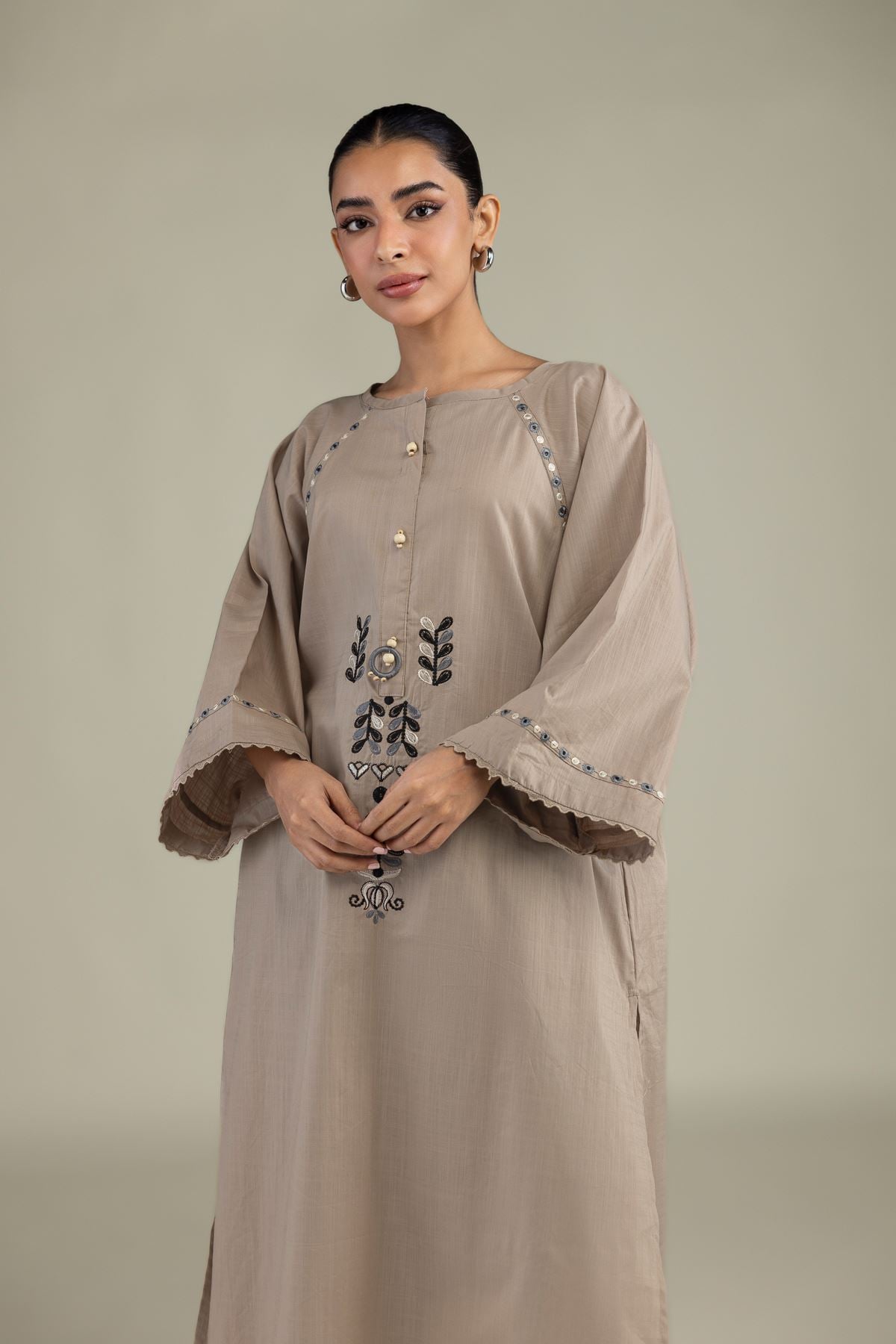 Beige Cotton Pants