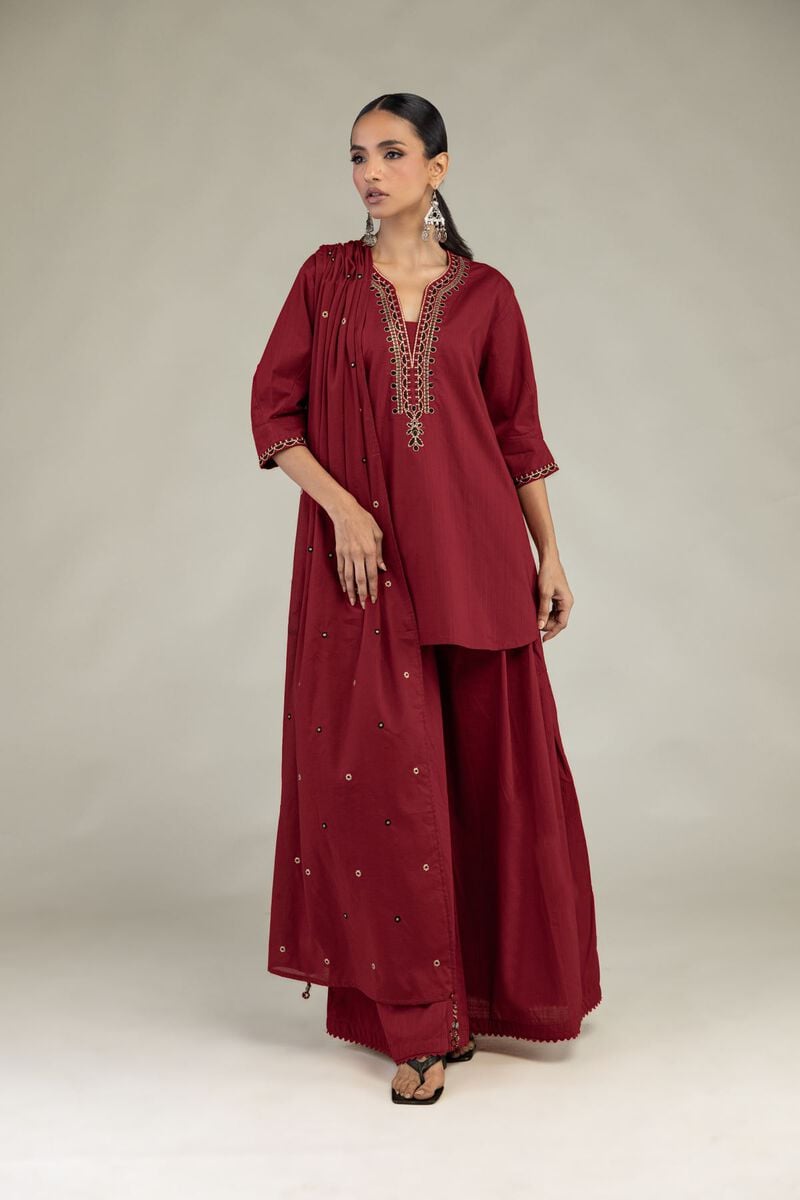V-Neck Cotton Kurta
