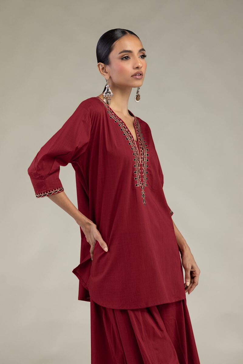 V-Neck Cotton Kurta