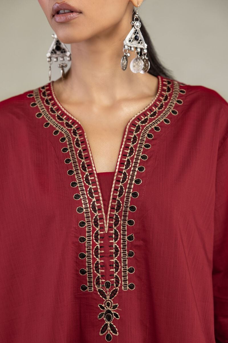 V-Neck Cotton Kurta