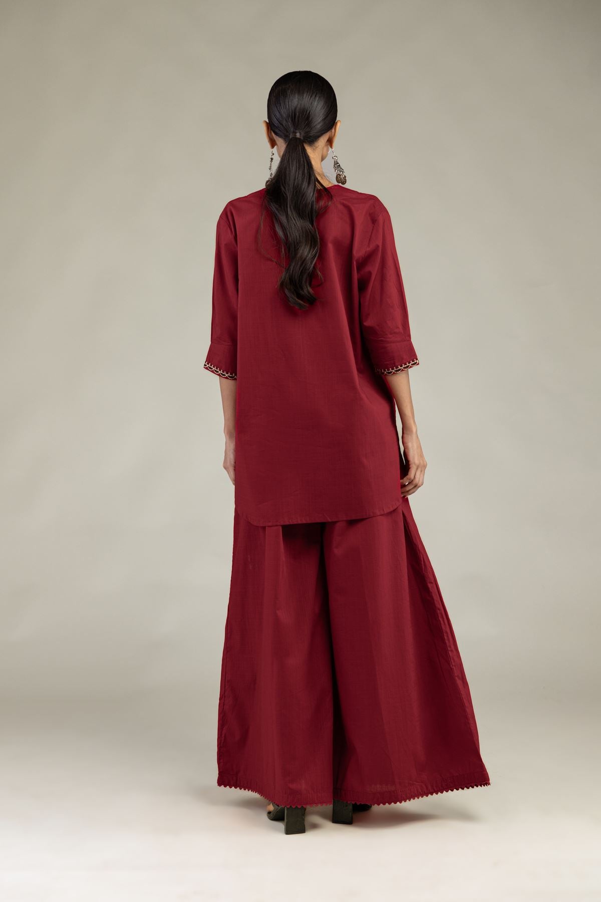 V-Neck Cotton Kurta