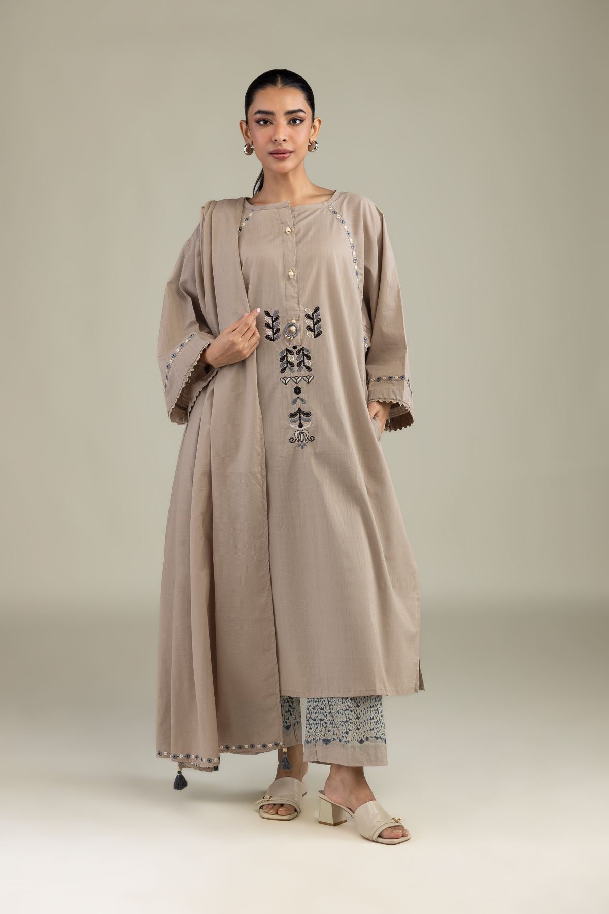 Beige Cotton Pants
