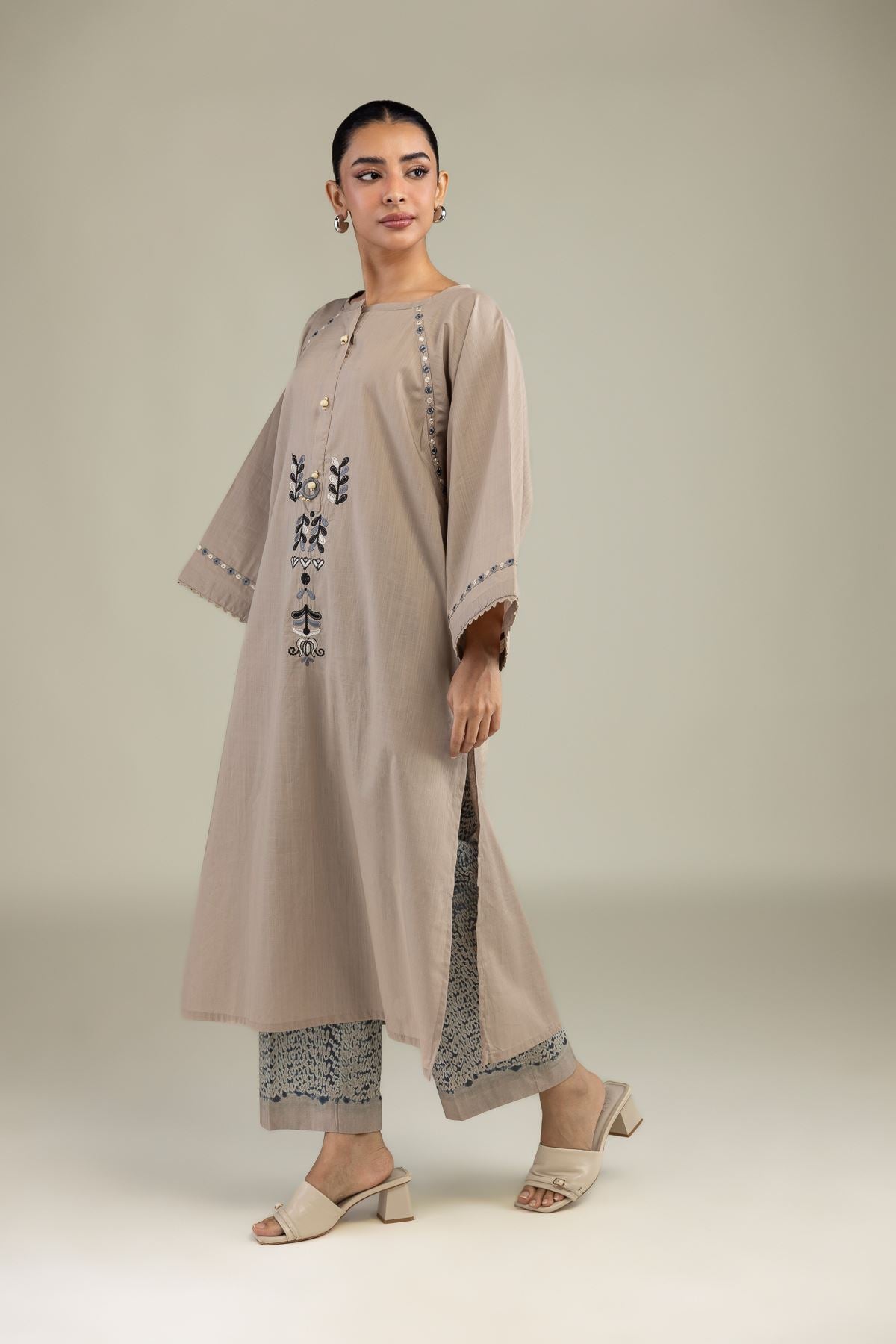 Beige Cotton Pants