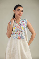 Sleeveless Floral Kurta