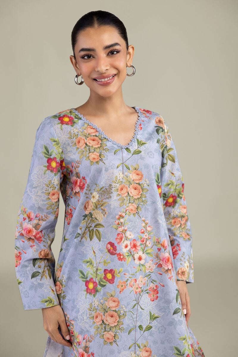 Blue Floral Kurta