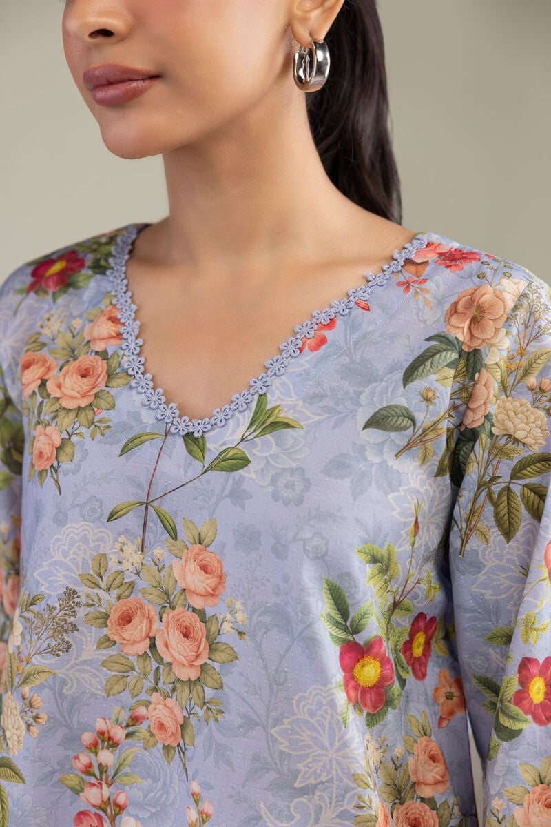 Blue Floral Kurta