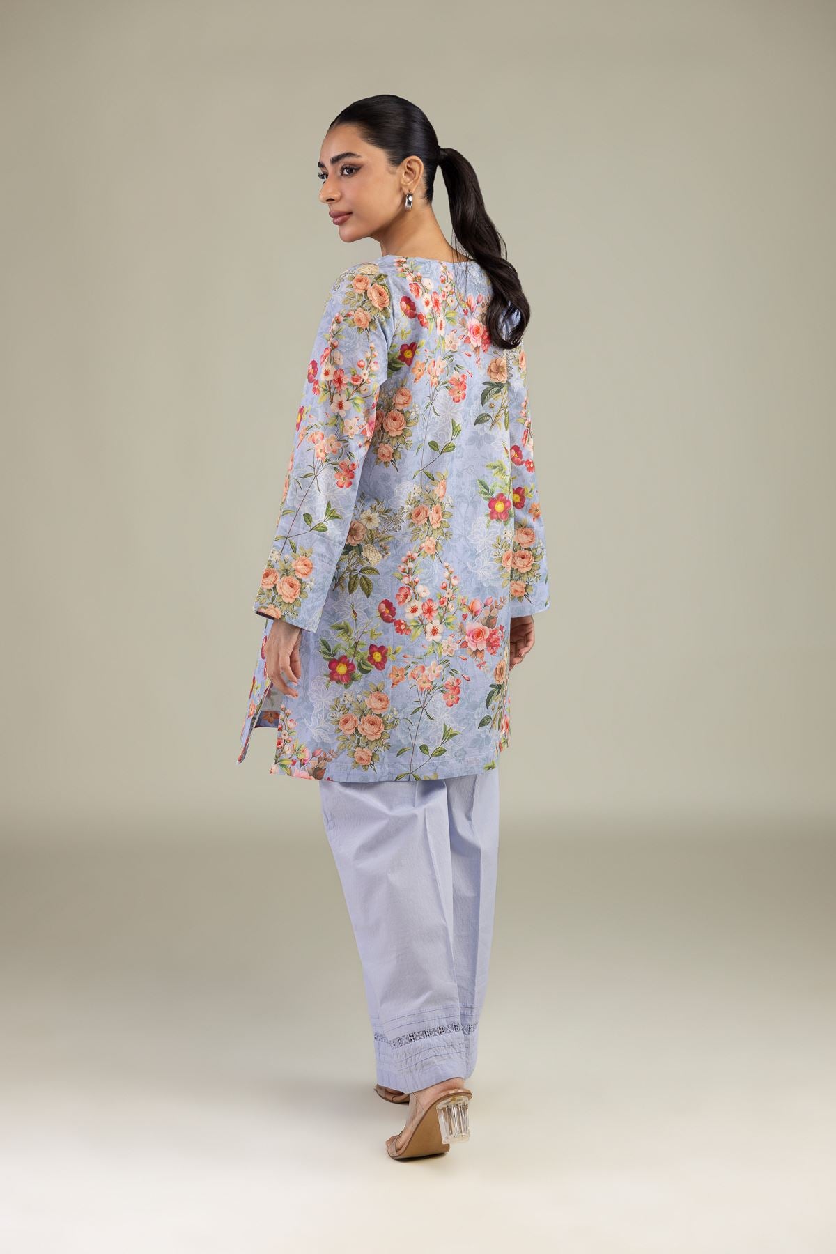 Blue Floral Kurta