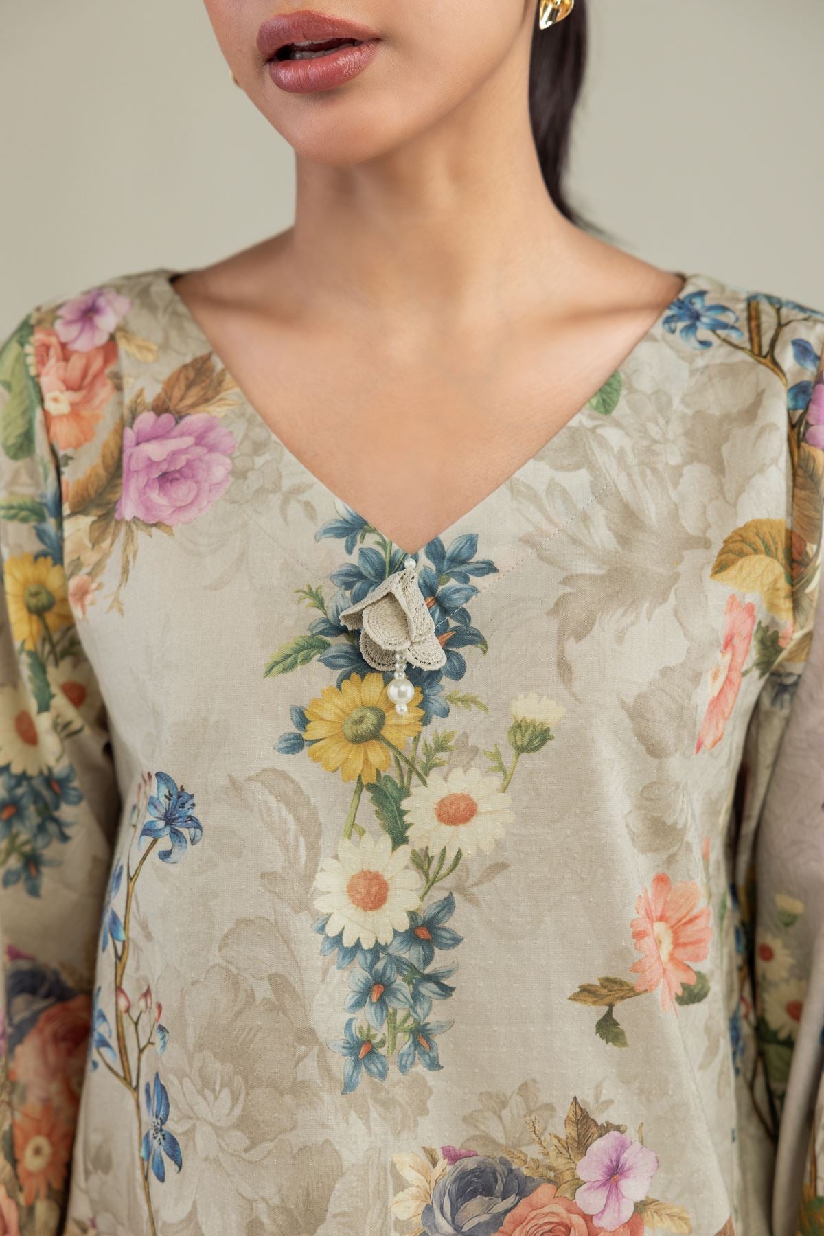 Long Floral Kurta