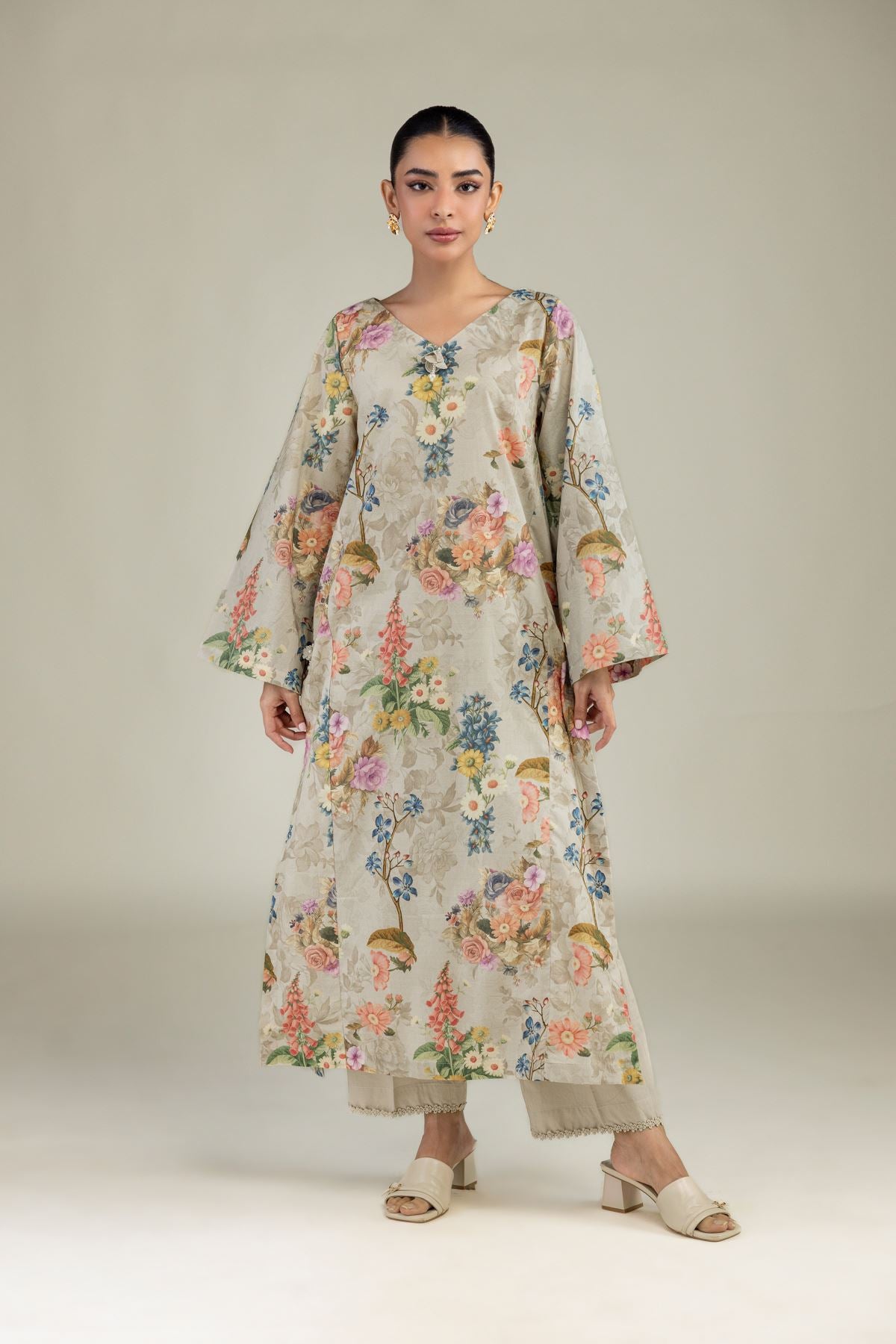 Long Floral Kurta
