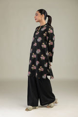 Black Floral Kurta
