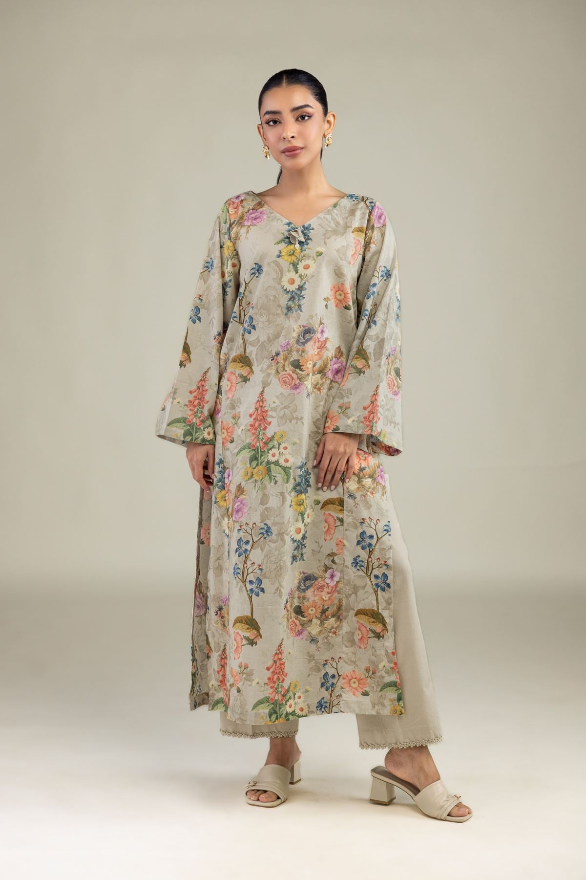 Long Floral Kurta