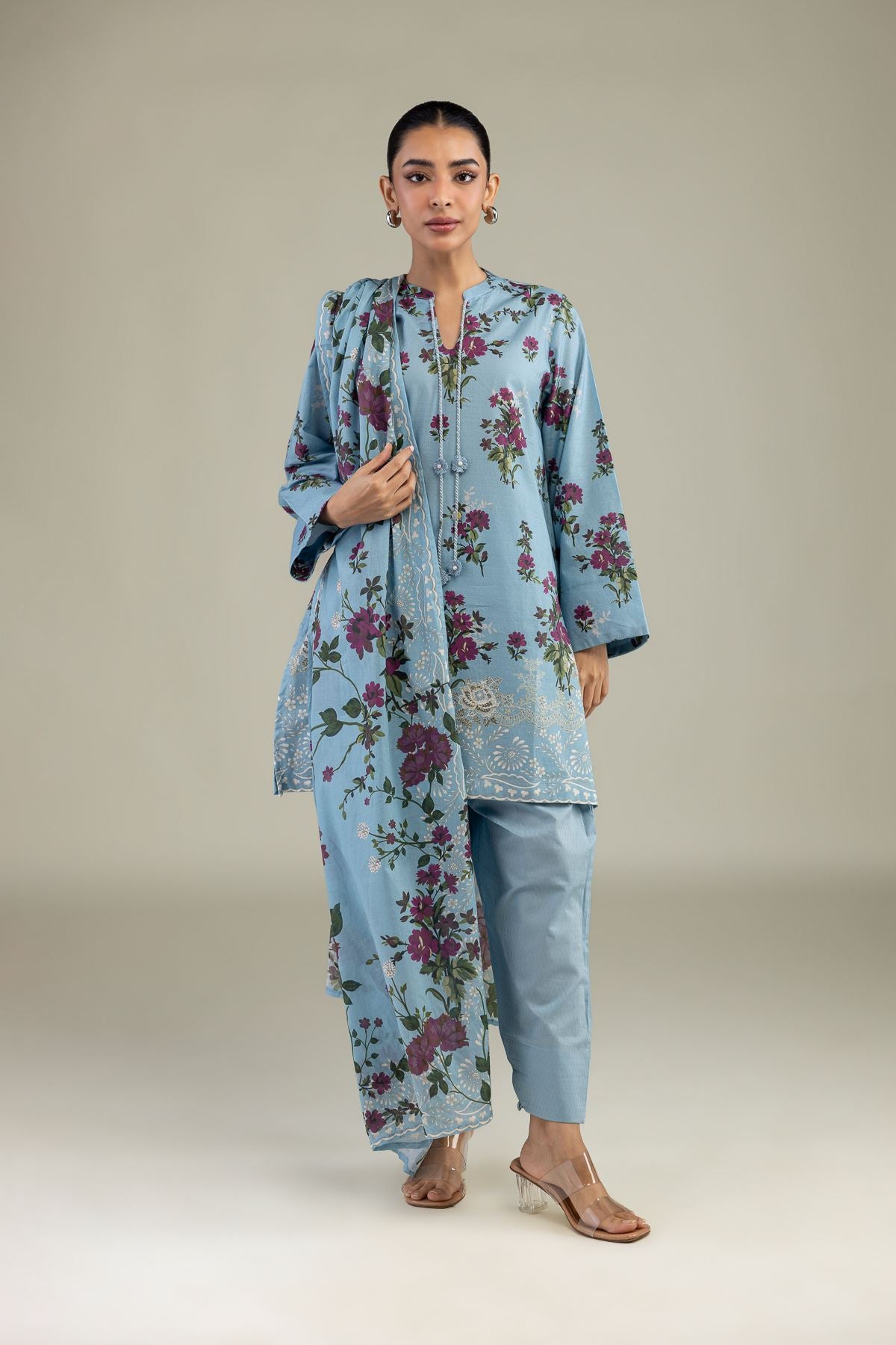 Floral Lawn Dupatta