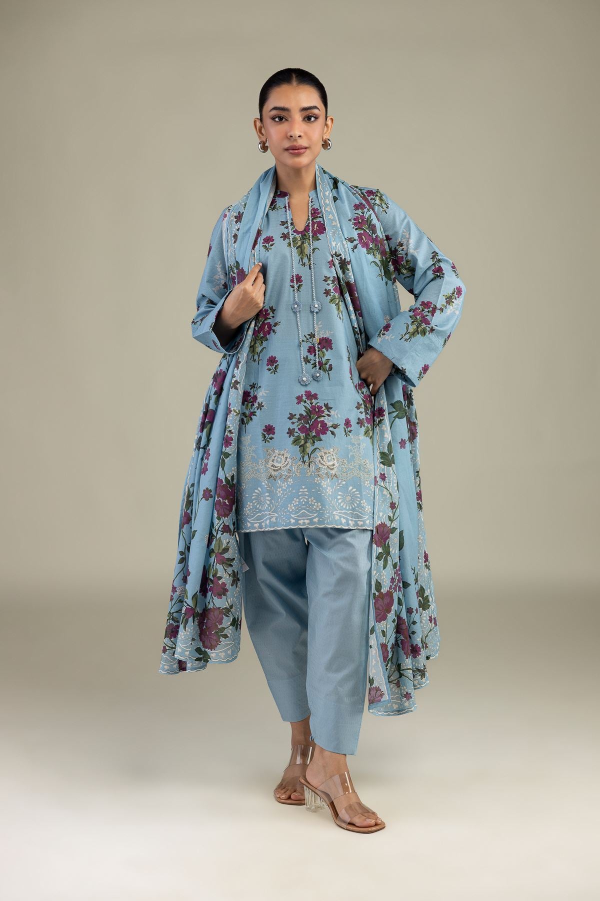 Floral Lawn Dupatta