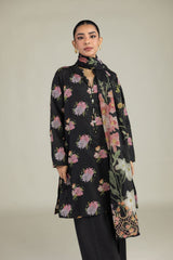 Black Floral Kurta