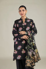 Black Floral Kurta