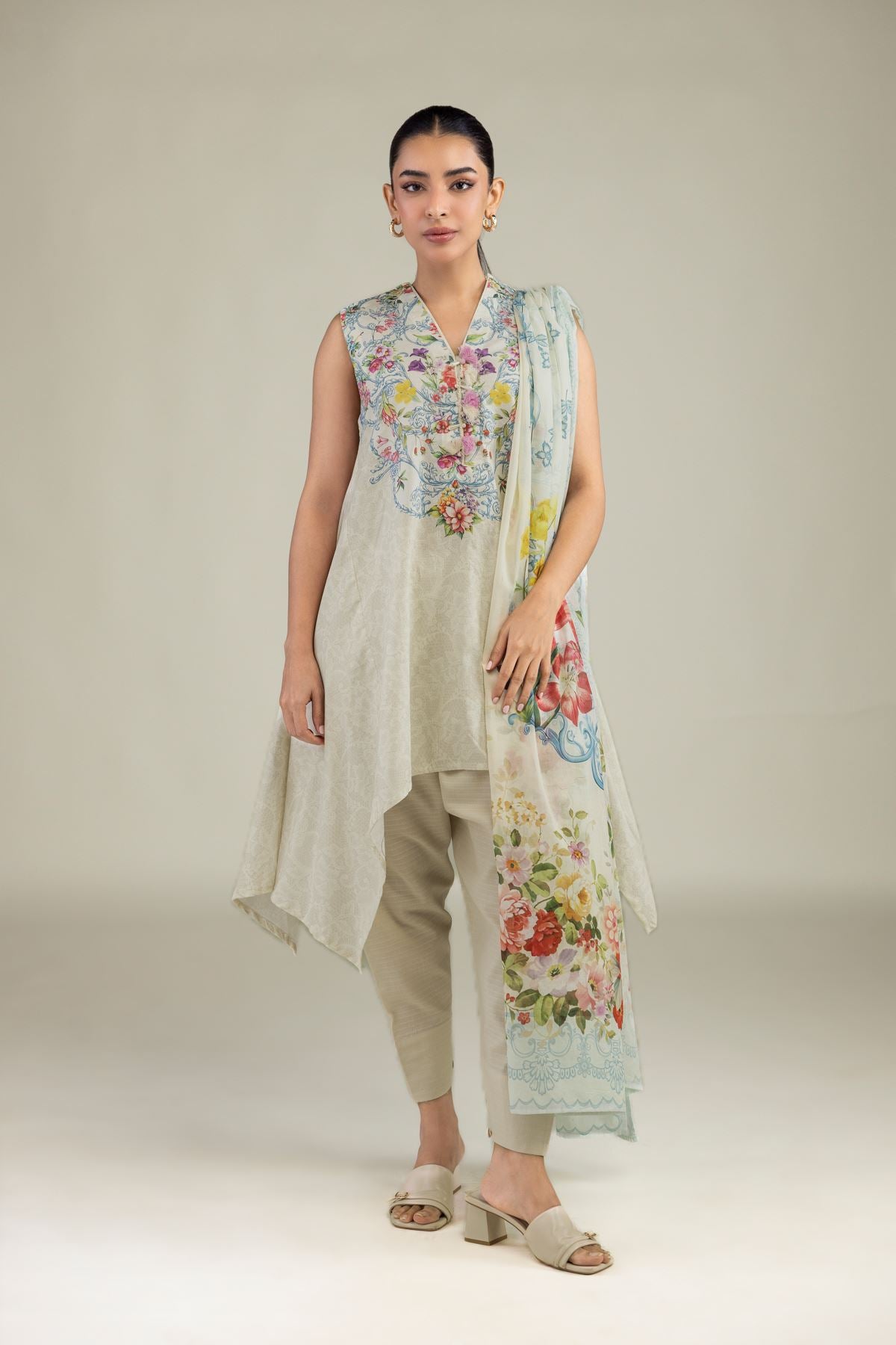 Floral Lawn Dupatta