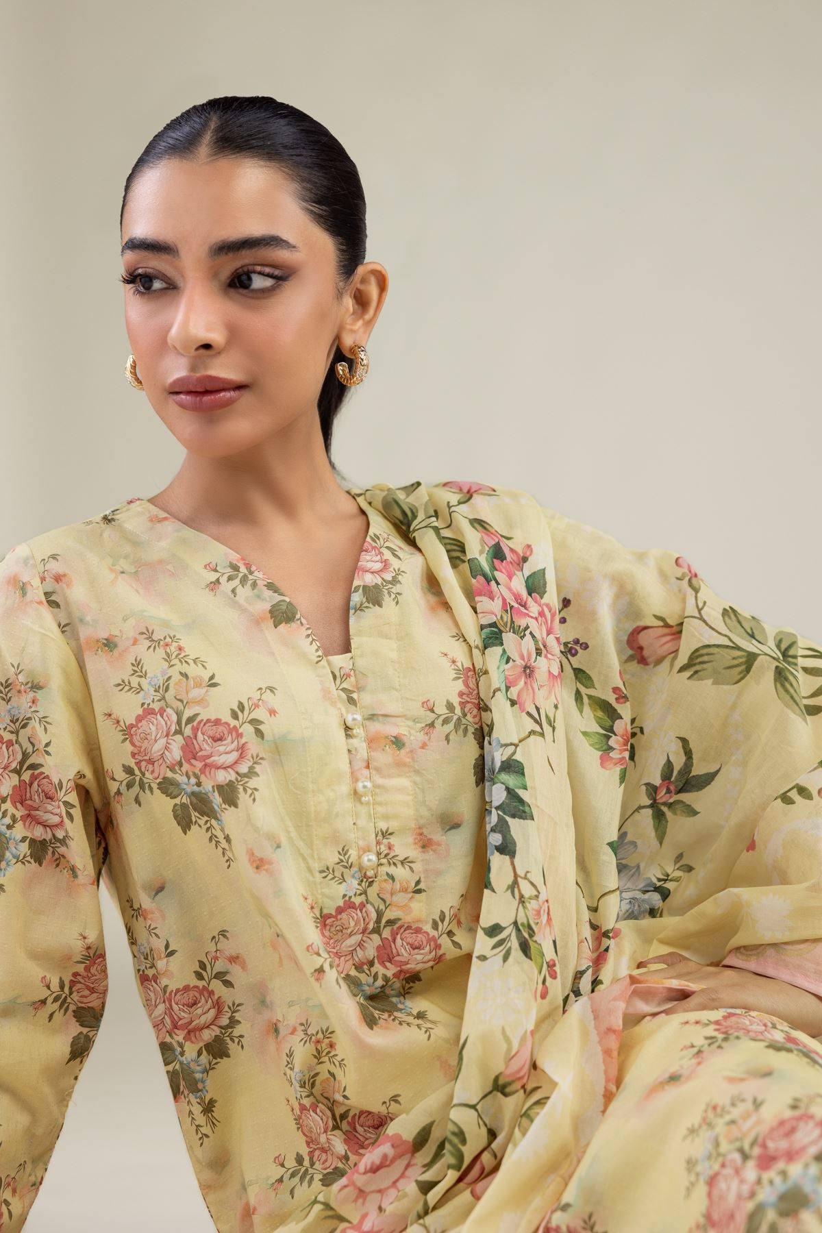 Floral Lawn Dupatta