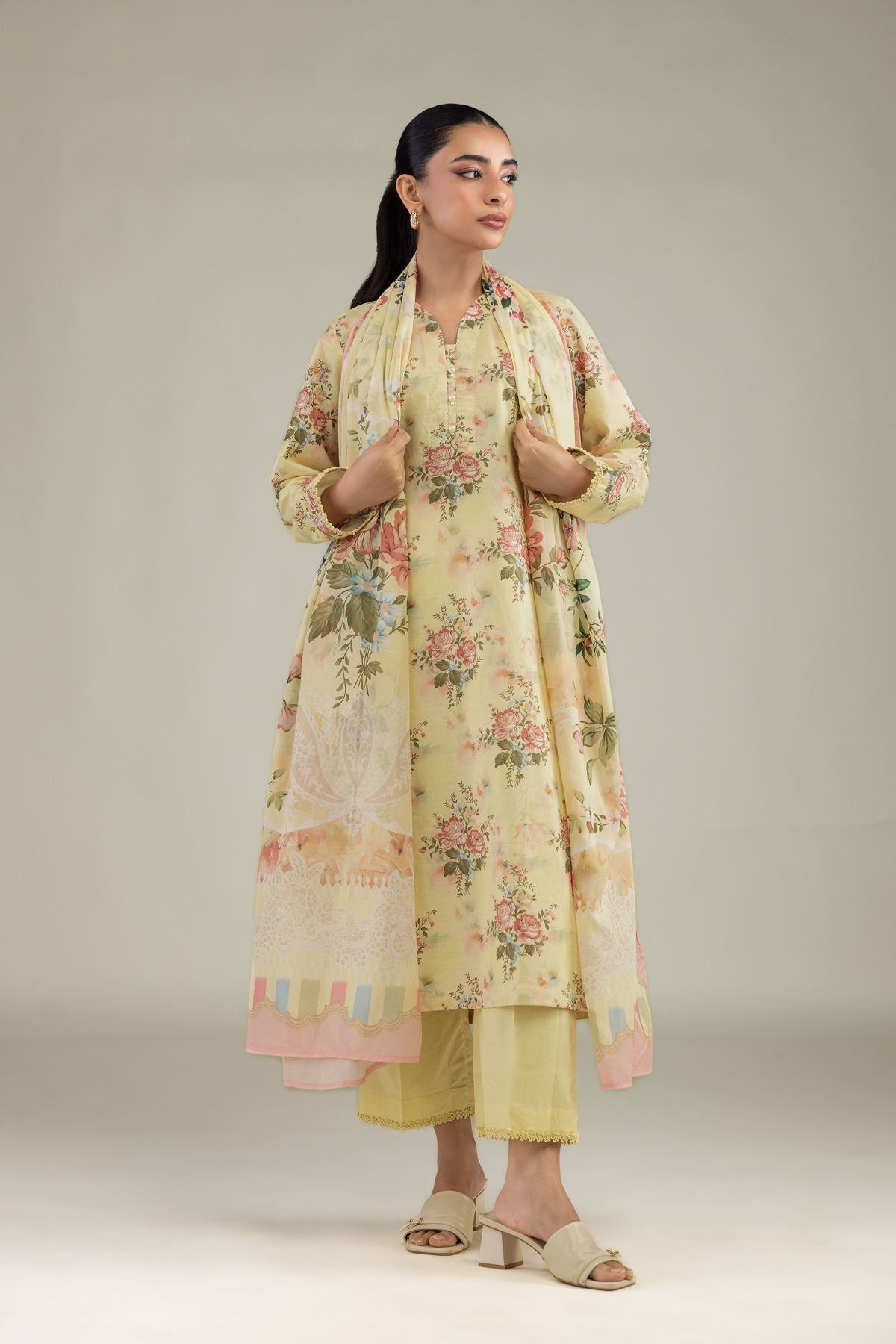 Floral Lawn Dupatta