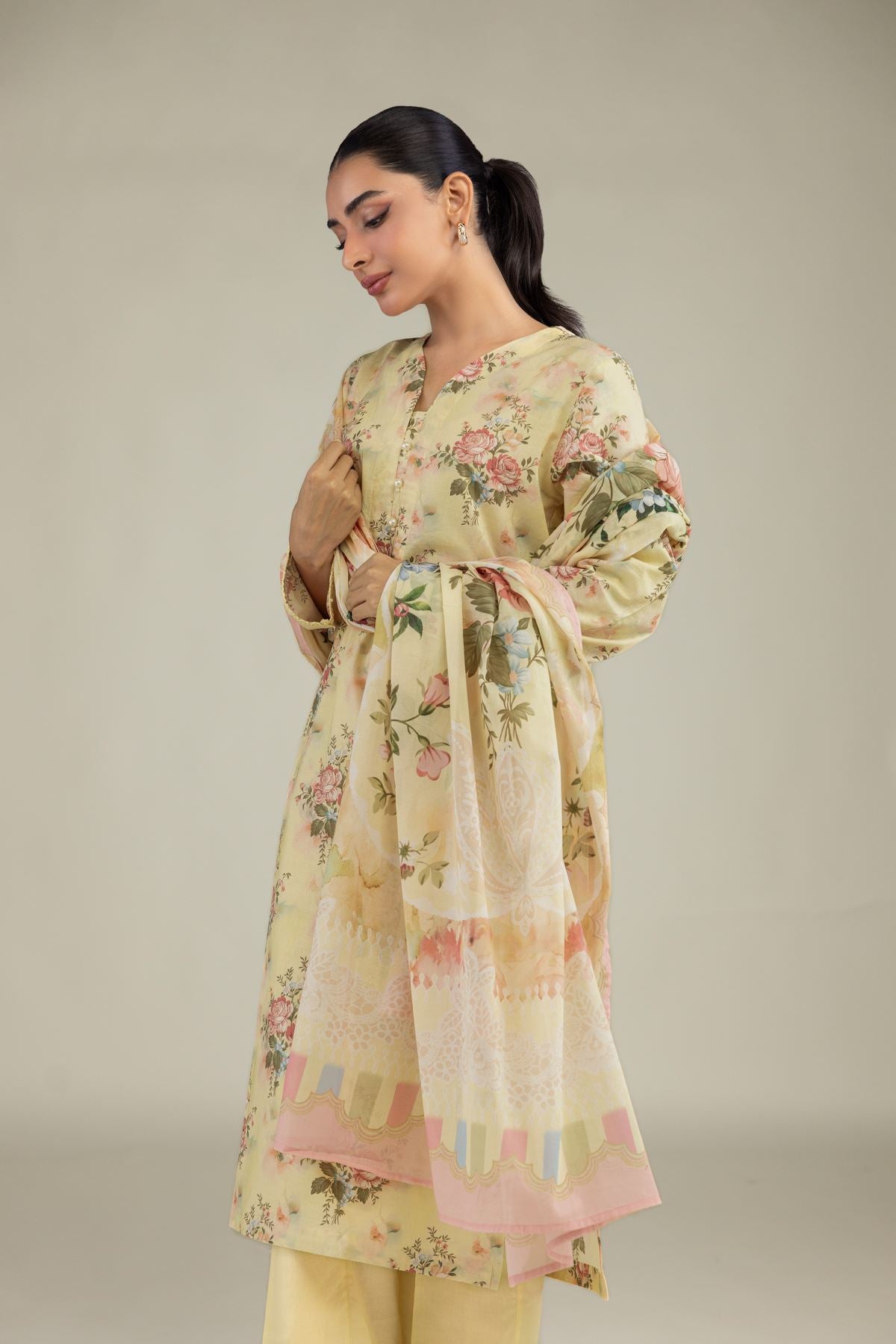 Floral Lawn Dupatta