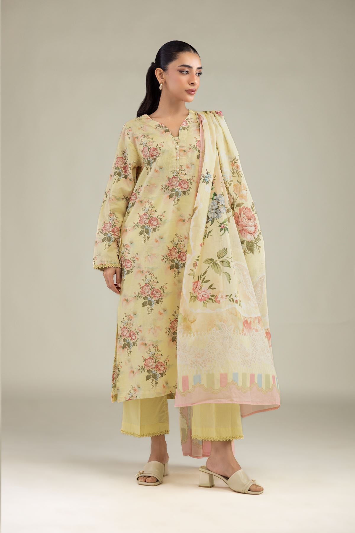 Floral Lawn Dupatta