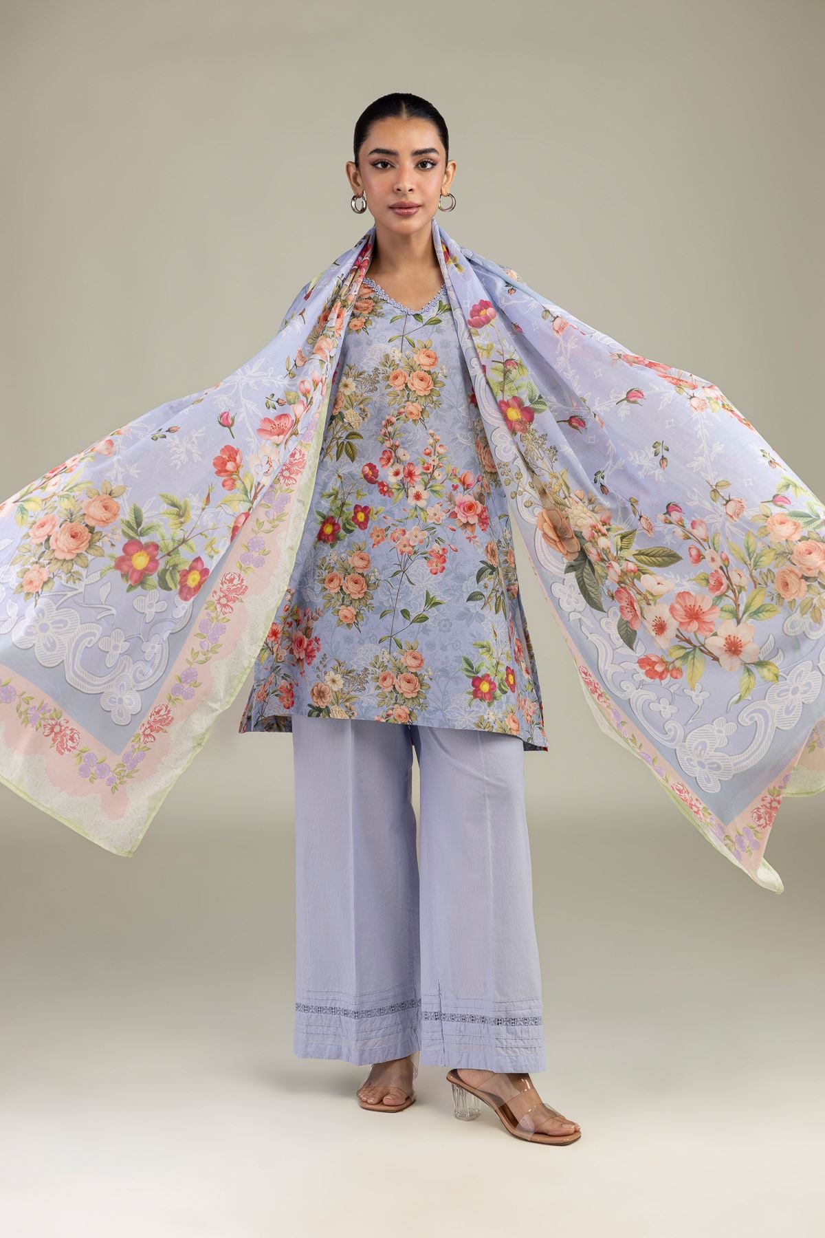 Floral Lawn Dupatta