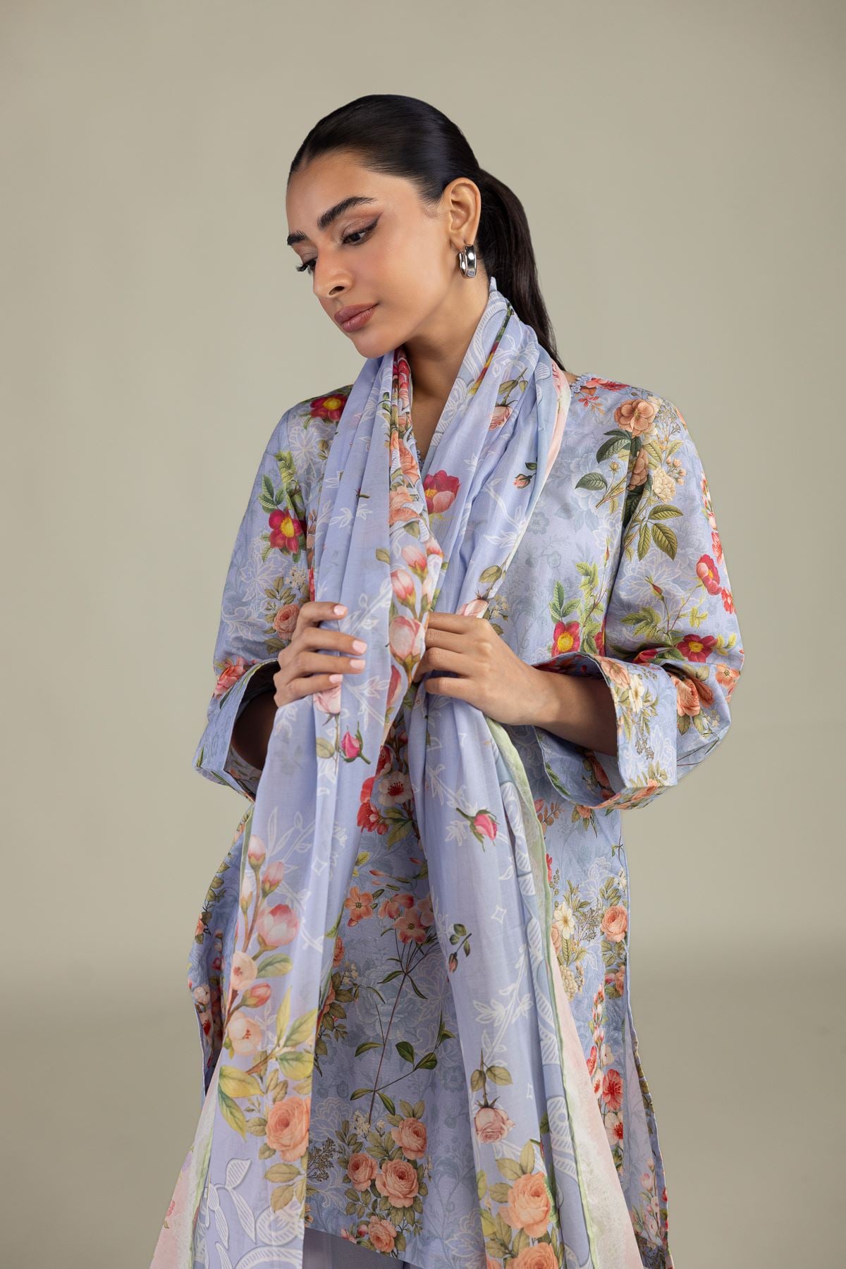Blue Floral Kurta